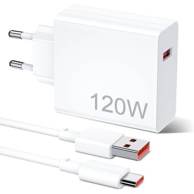 Kit Carregador 120W Para Xiaomi Com 6A USB C Cabo Fast Turbo Charge 12T 11T Pro 12 Lite 12X, Redmi Note 11 11S 10 Pro