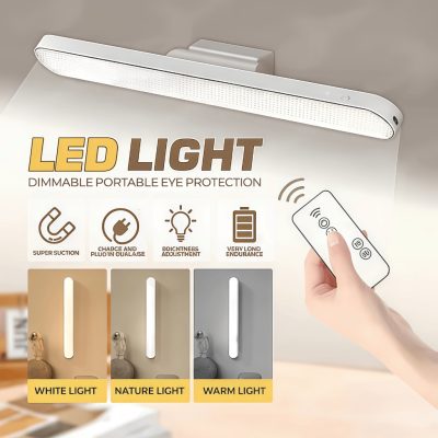 Luminária De Led Sobrepor Bastão Recarregável Sem Fio Com Suporte Magnético E Touch 3 cores com Controle Remoto 32CM